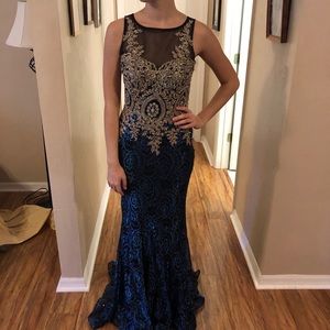 Beautiful, award winning,sequin and stoned gown